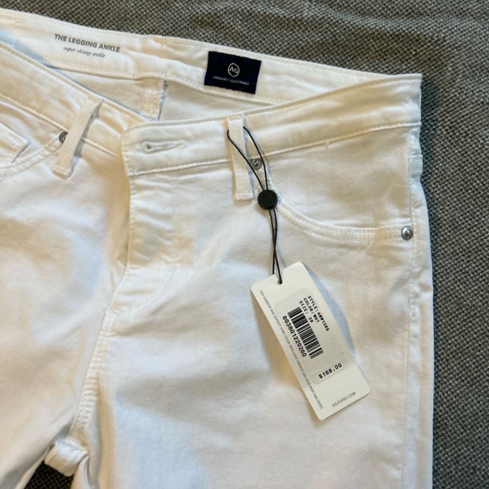 New AG white jeans